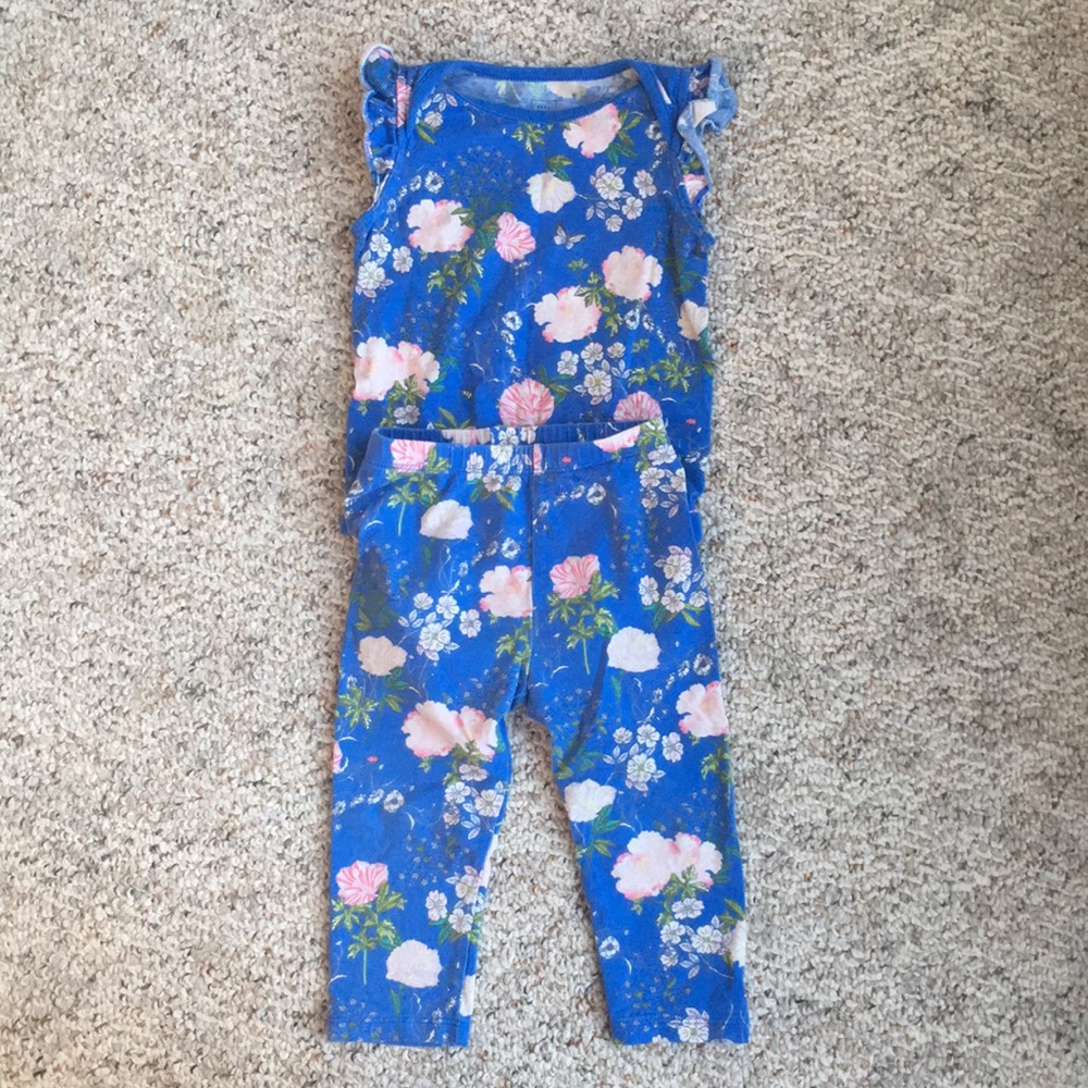 Baby Gap Girl’s Floral Onesie/Legging Set 12-18m
